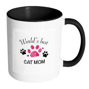 World's Best Cat Mom Accent Mug - Assorted Colors