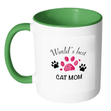 World's Best Cat Mom Accent Mug - Assorted Colors