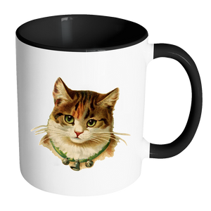 Vintage Kitty Accent Mug - Assorted Colors