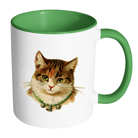 Vintage Kitty Accent Mug - Assorted Colors