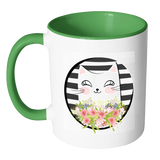 Happy Cat Accent Mug - Assorted Colors
